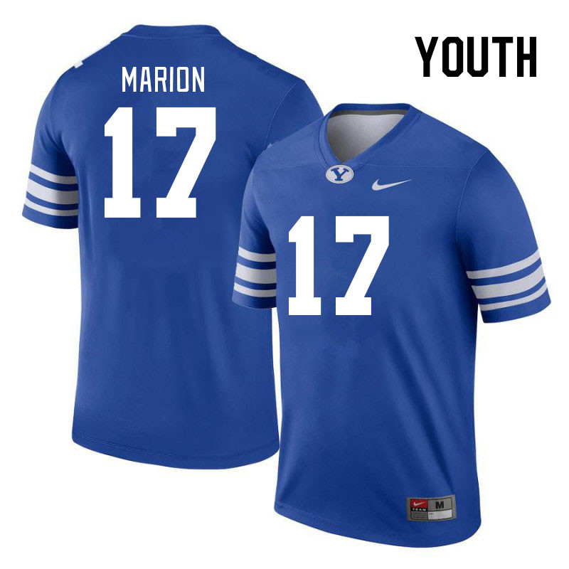 Youth #17 Keelan Marion BYU Cougars College Football Jerseys Stitched Sale-Royal
